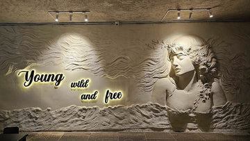 Lady wall mural for cafe