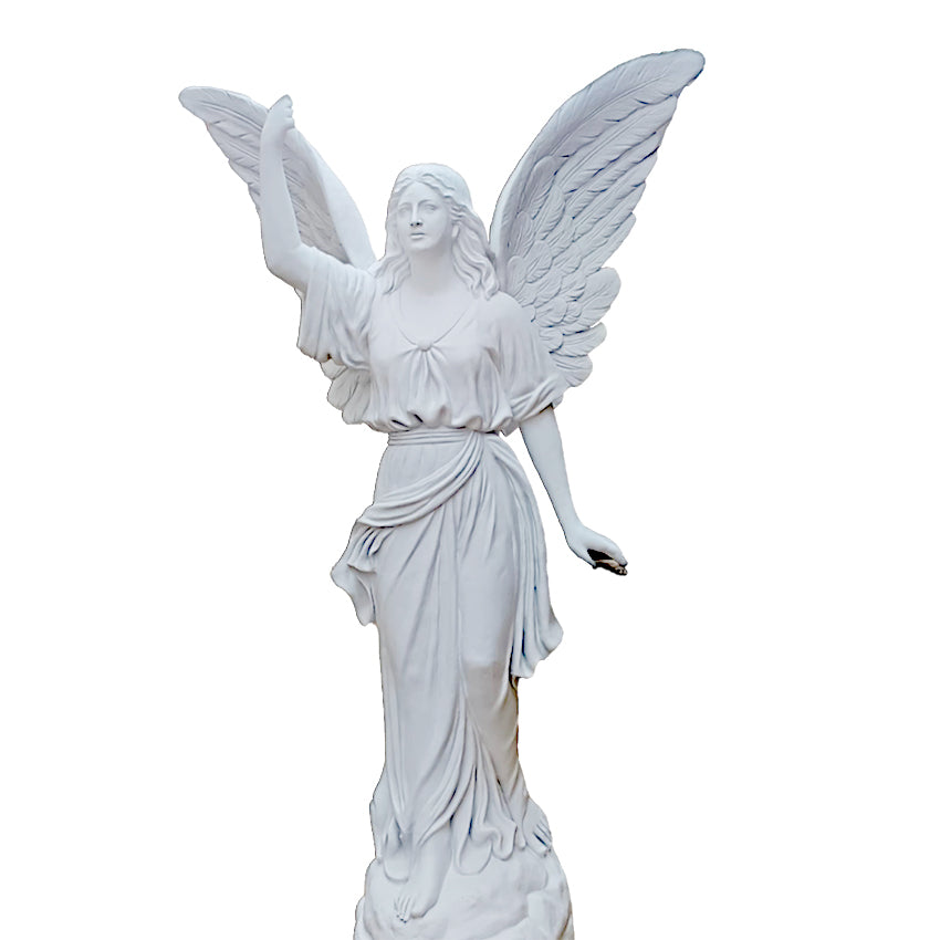 Graceful Guardian Angel Sculpture – Handcrafted Spiritual Decor in Marble Finish